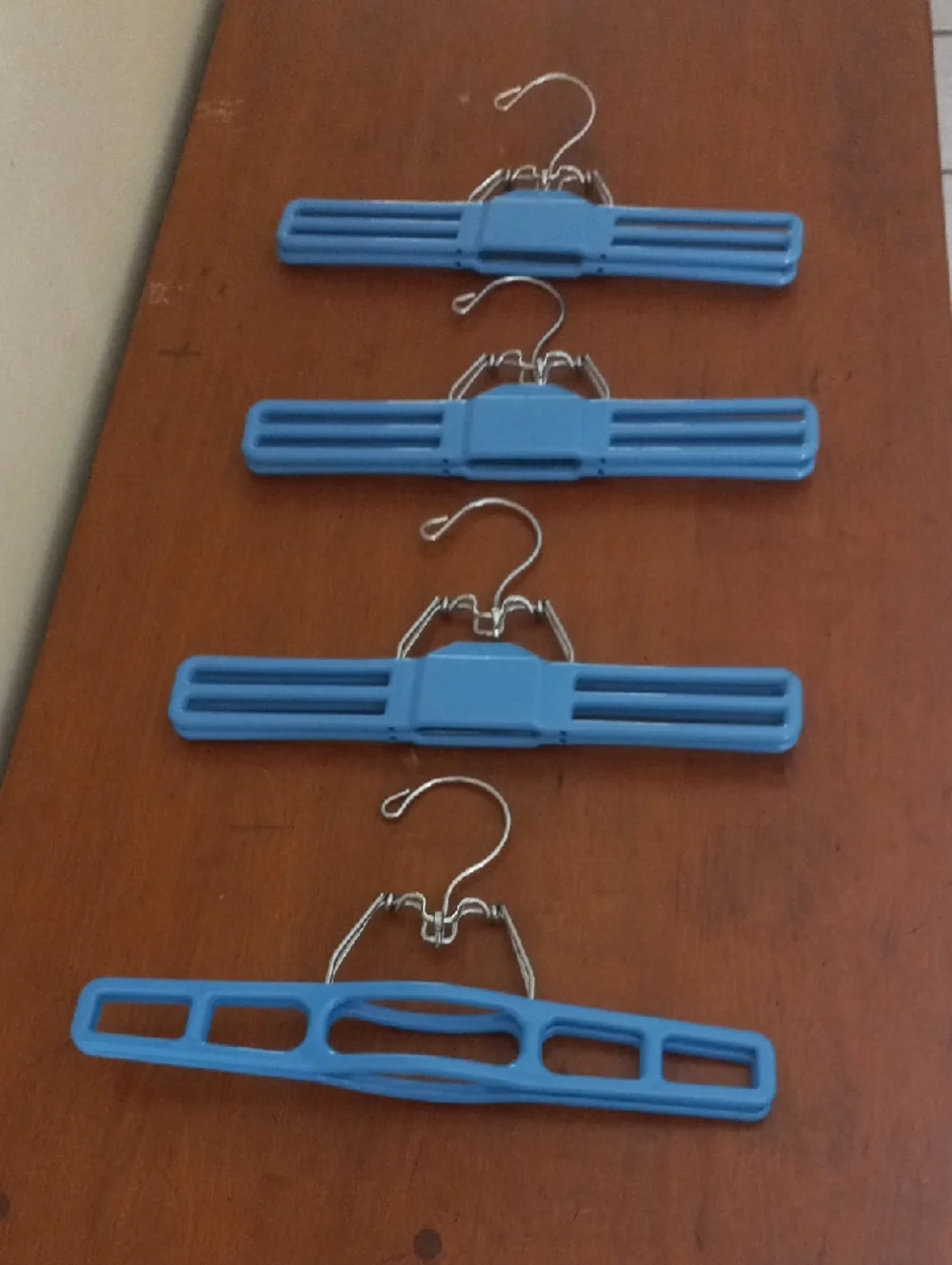 Assorted Set Of Blue and White & Metal Space-Saving Pant Hangers